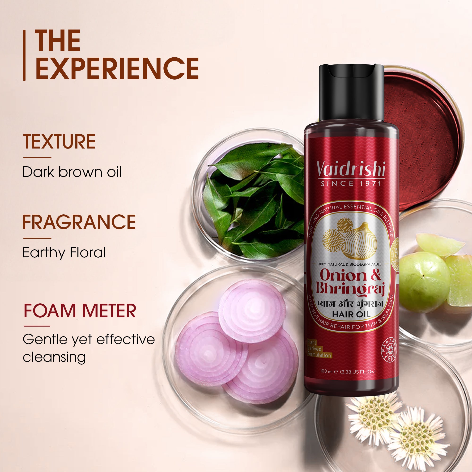 Vaidrishi Hair Oil for Nourishment & Growth Specially Crafted with Onion and Bhringraj | Stimulate Growth & Curbs Hairfall | 100 ML