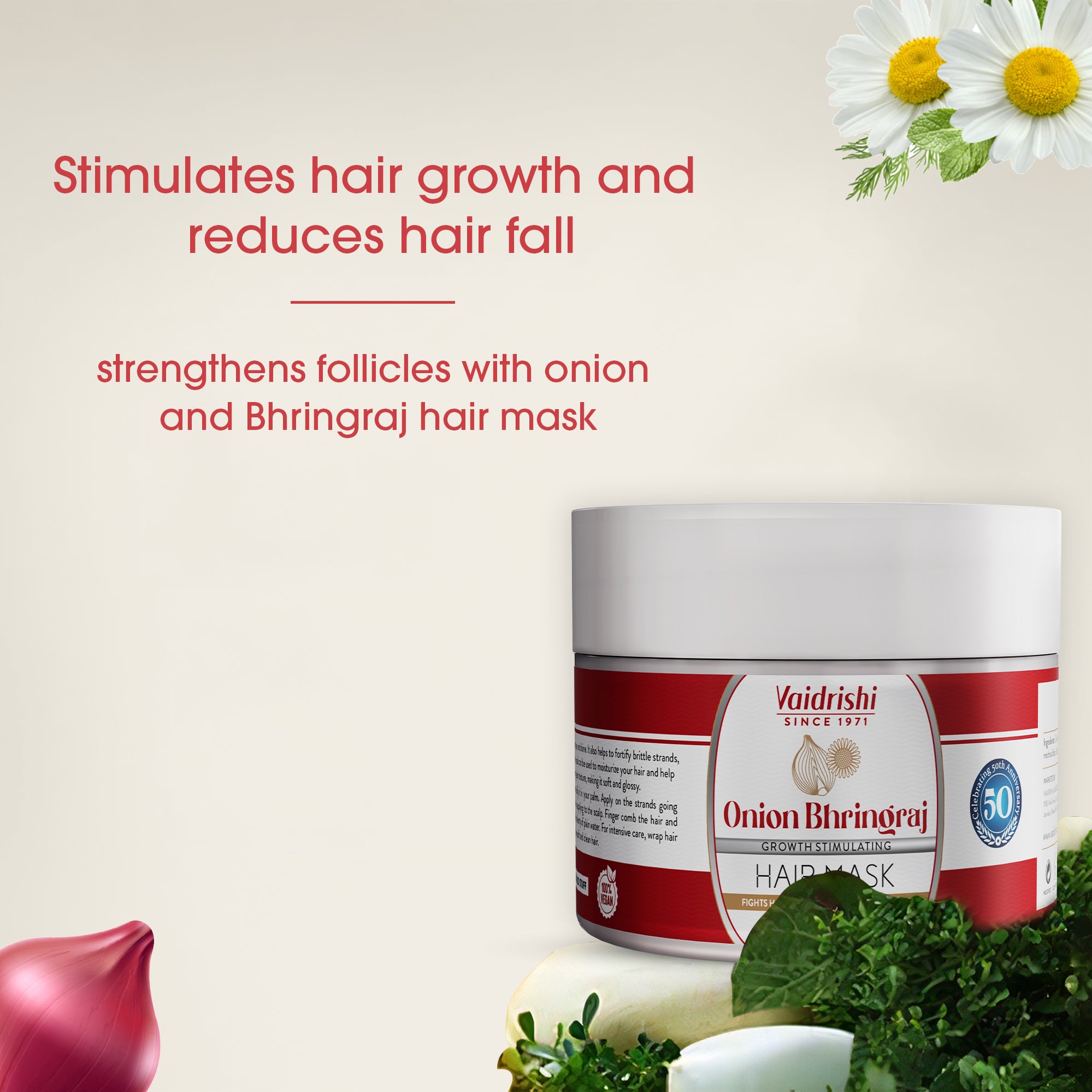 Vaidrishi Hair Mask for Hair Fall Control with Onion & Bhringraj Hair Mask | Improves Scalp Health