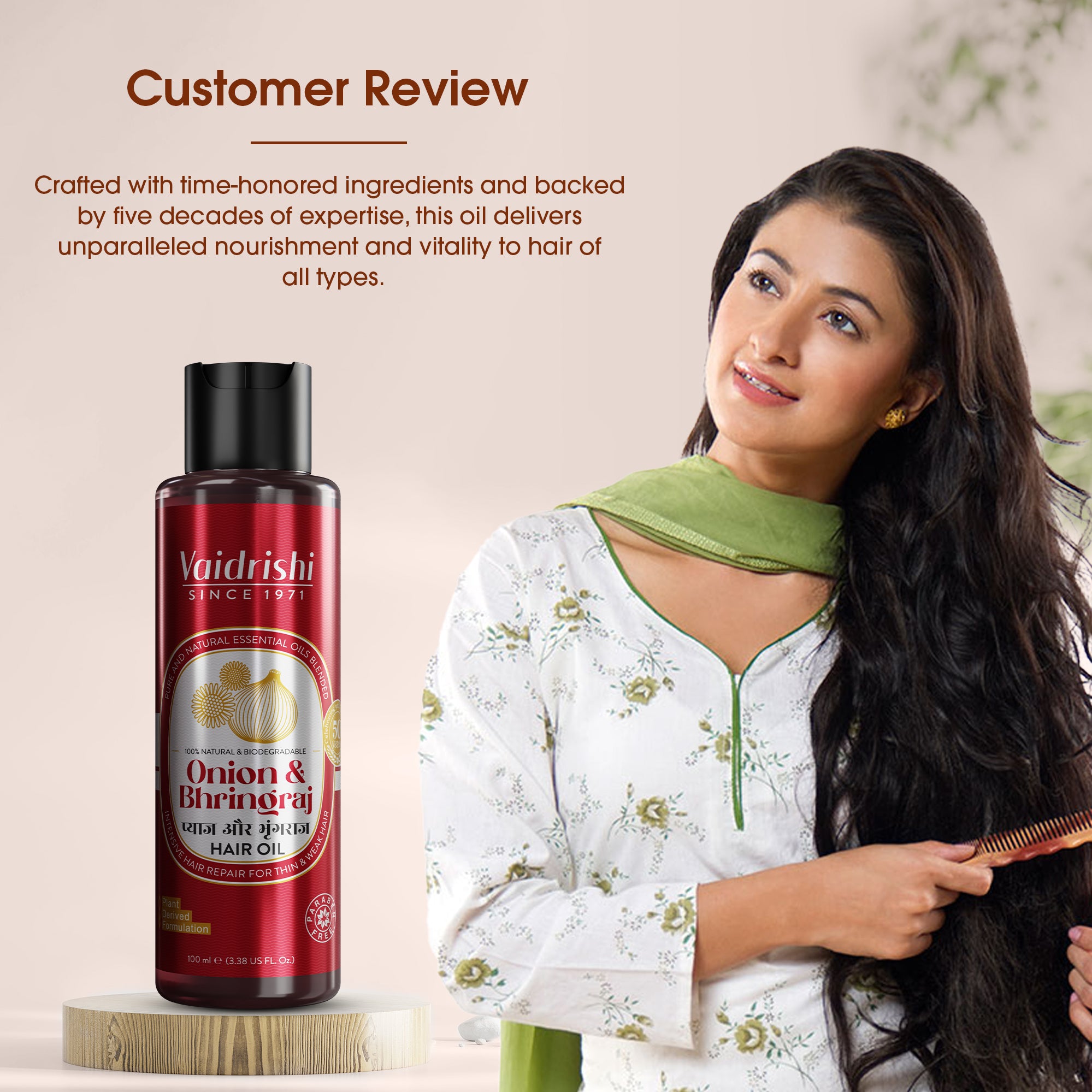Vaidrishi Hair Oil for Nourishment & Growth Specially Crafted with Onion and Bhringraj | Stimulate Growth & Curbs Hairfall | 100 ML