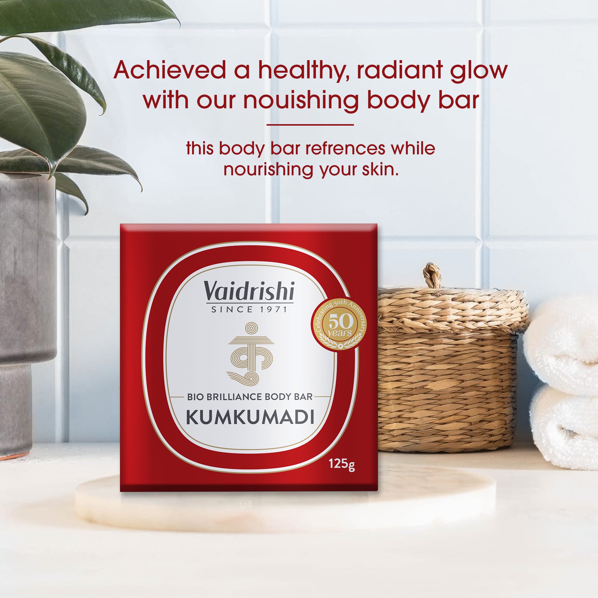Vaidrishi Body Bar for Dull & Uneven Skintone with KumKumadi | Brighter & Even Skintone