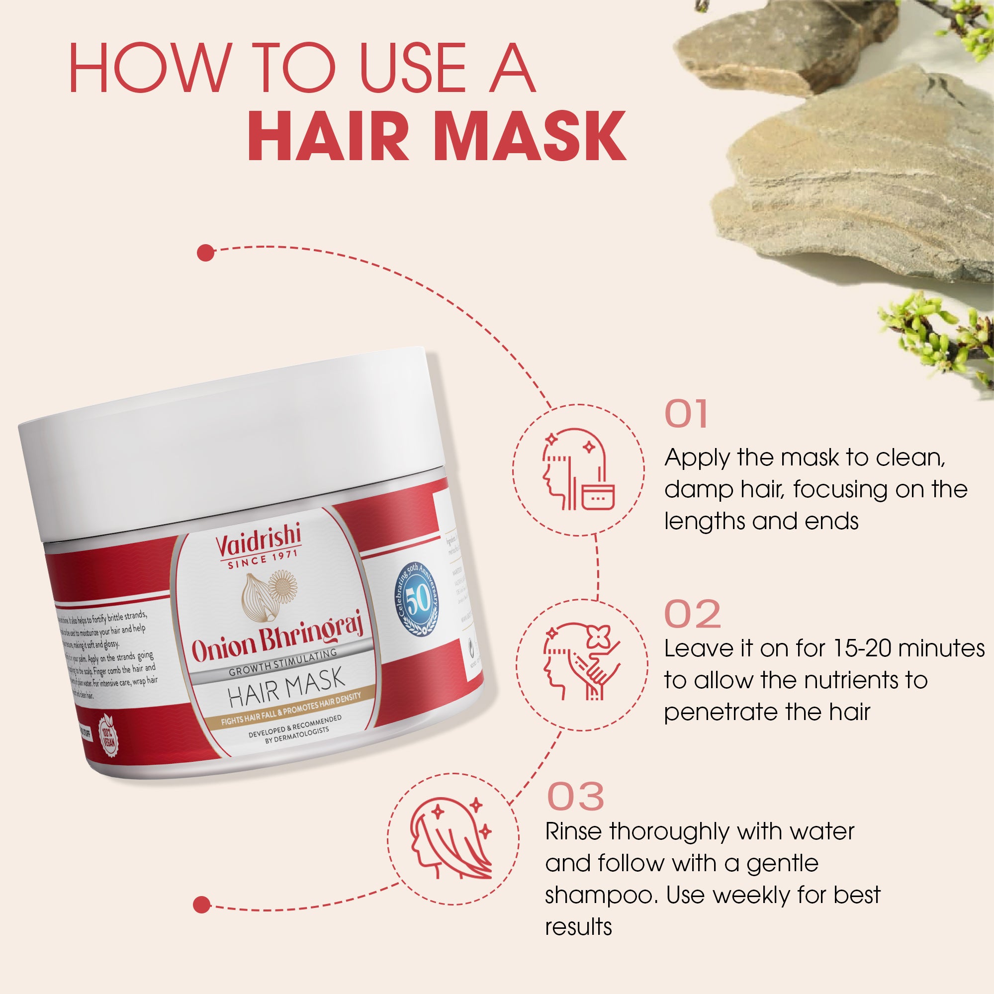 Vaidrishi Hair Mask for Hair Fall Control with Onion & Bhringraj Hair Mask | Improves Scalp Health