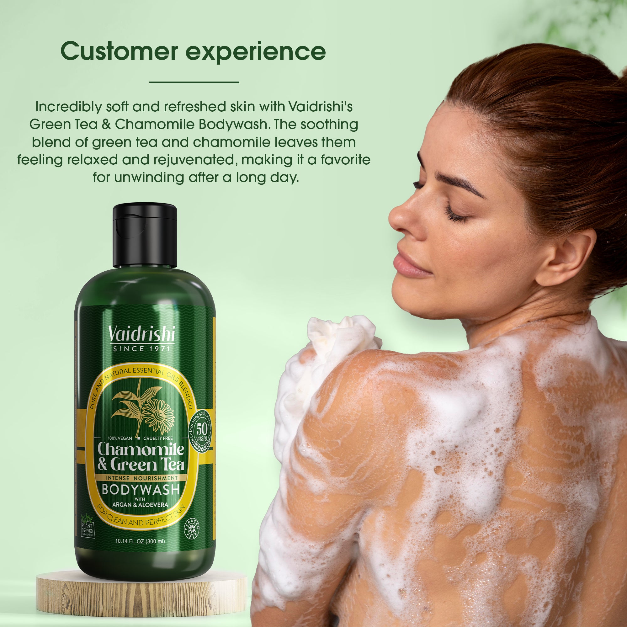 Vaidrishi Bodywash for Rejuvenate Skin with Chamomile and Green Tea | Refresh & Calm | 300 ML