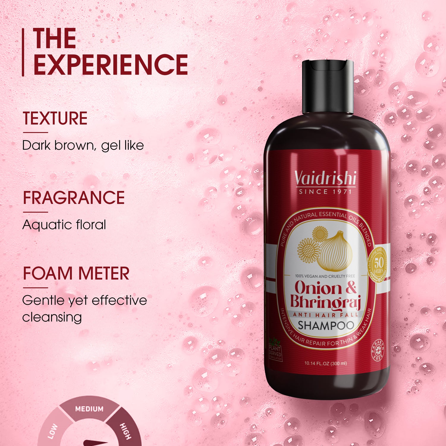 Vaidrishi Shampoo for Damaged & Weak Hair with Onion and Bhringraj | Repair & Strengthen Hair | 300 ML