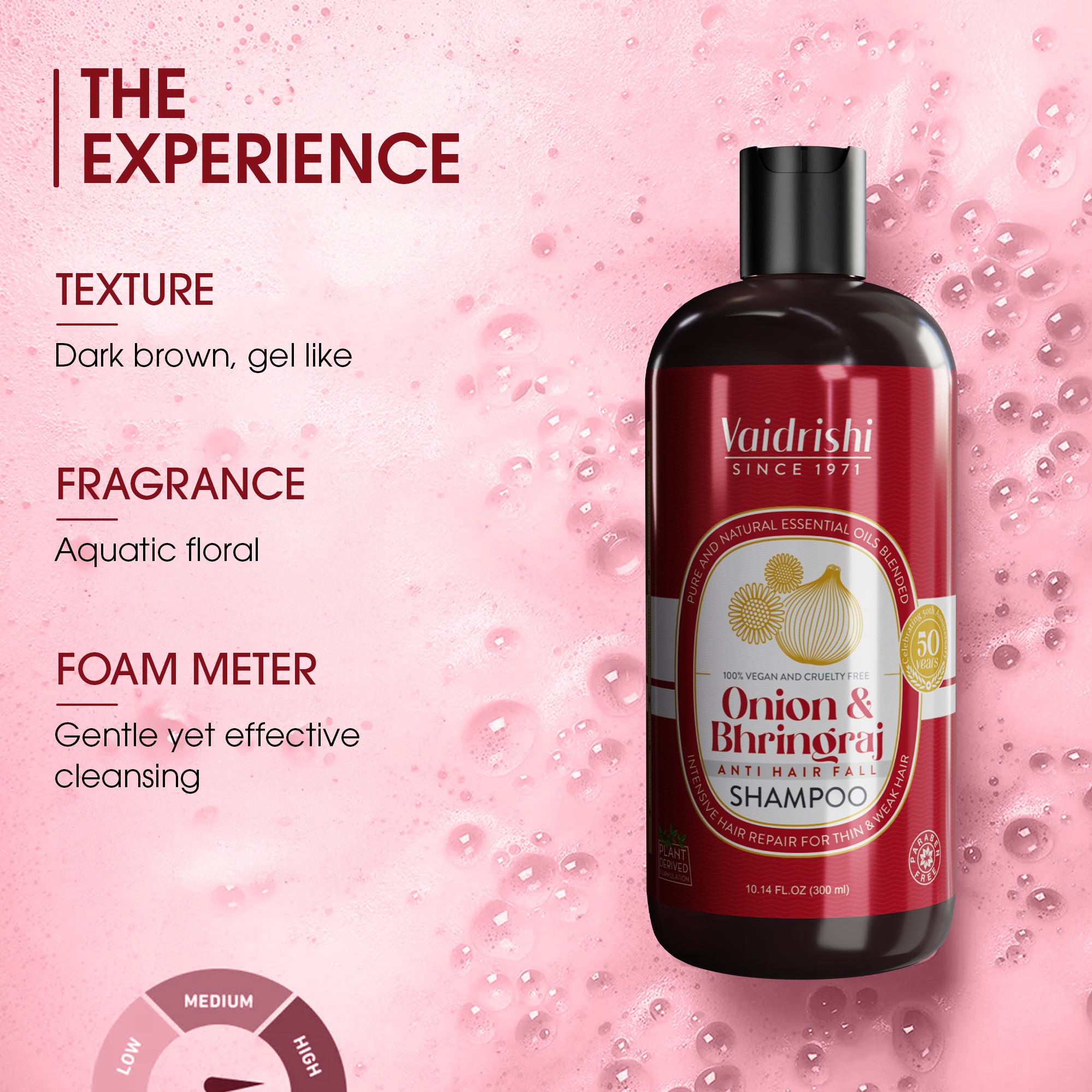 Vaidrishi Shampoo for Damaged & Weak Hair with Onion and Bhringraj | Repair & Strengthen Hair | 300 ML