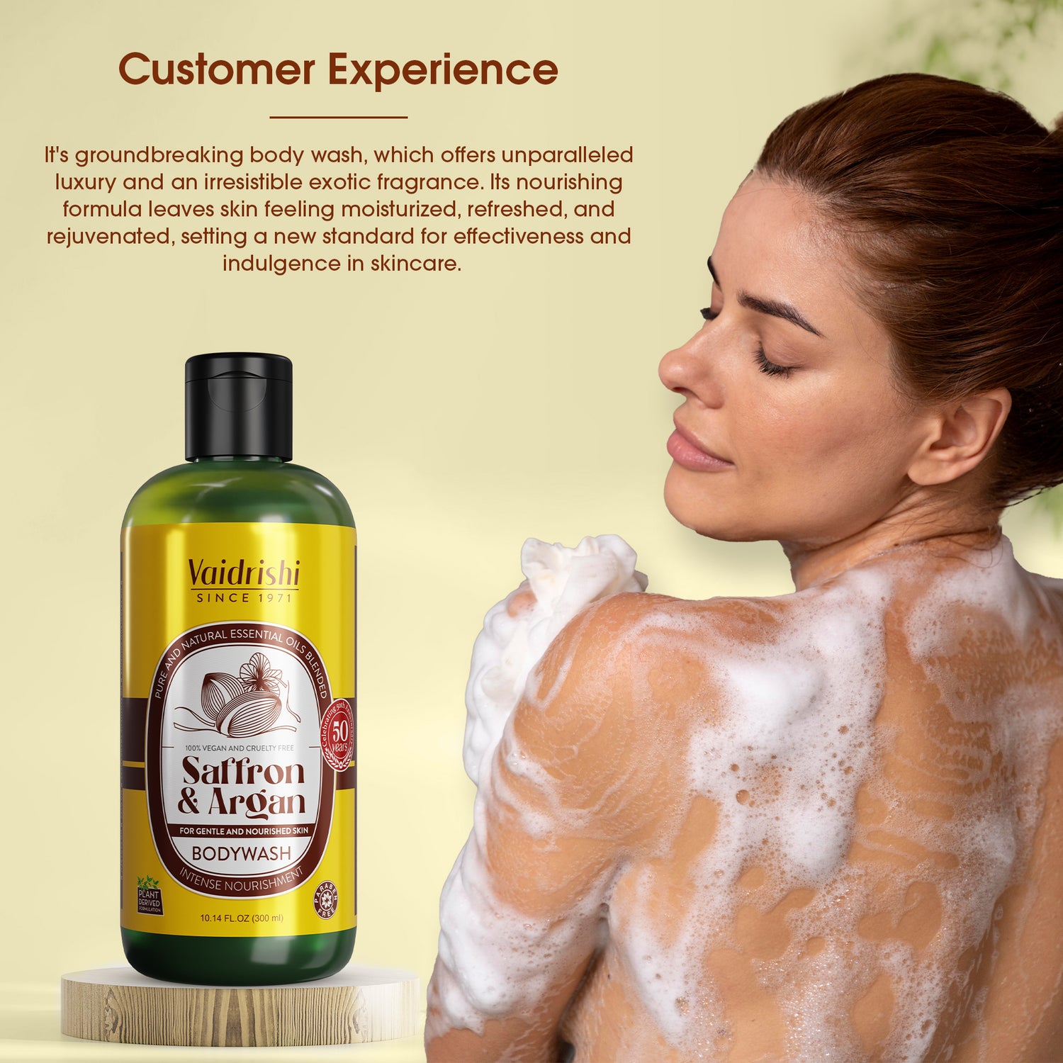 Vaidrishi Bodywash for Dull & Rough Skin with Saffron and Argon | Smooth & Deeply Restore | 300 ML