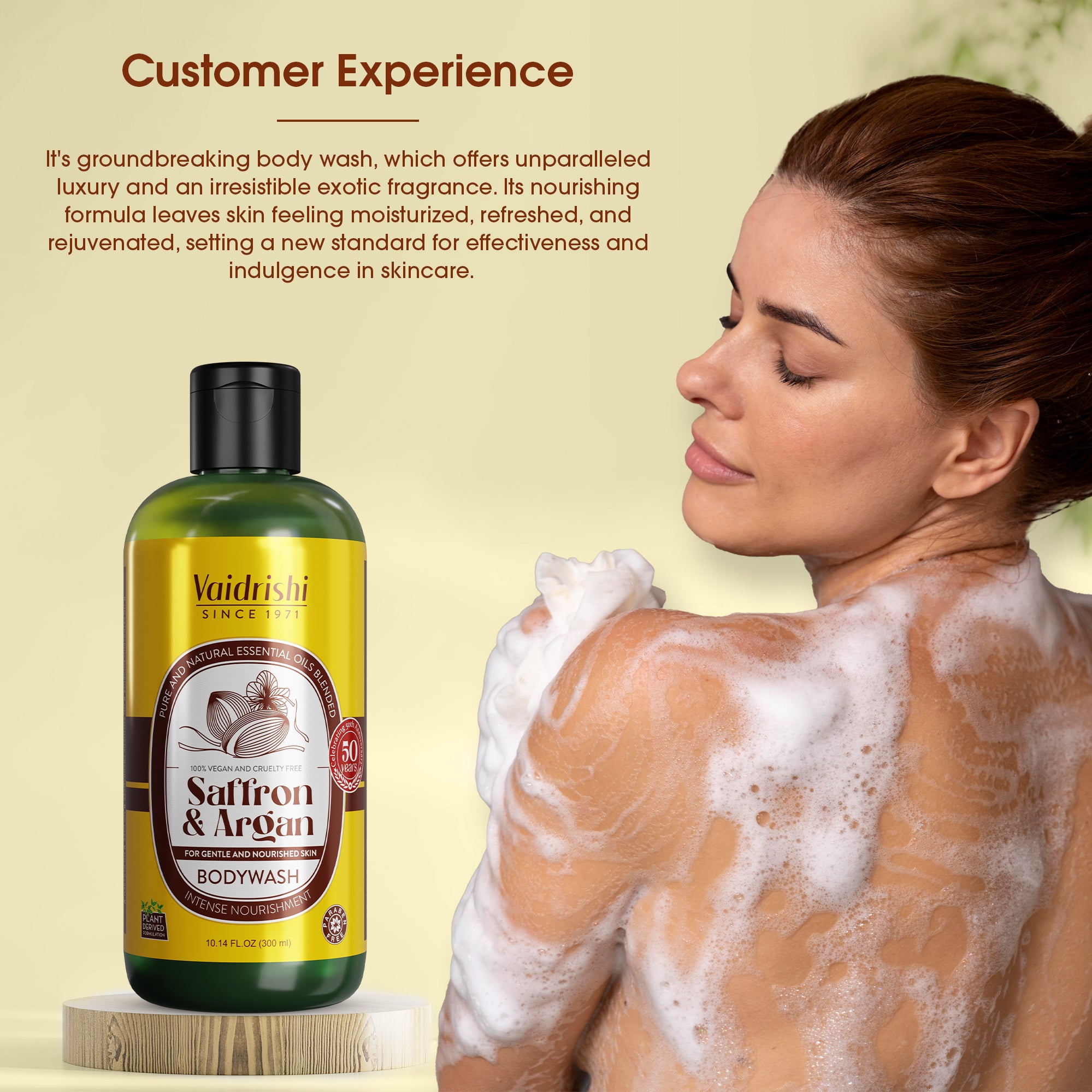 Vaidrishi Bodywash for Dull & Rough Skin with Saffron and Argon | Smooth & Deeply Restore | 300 ML