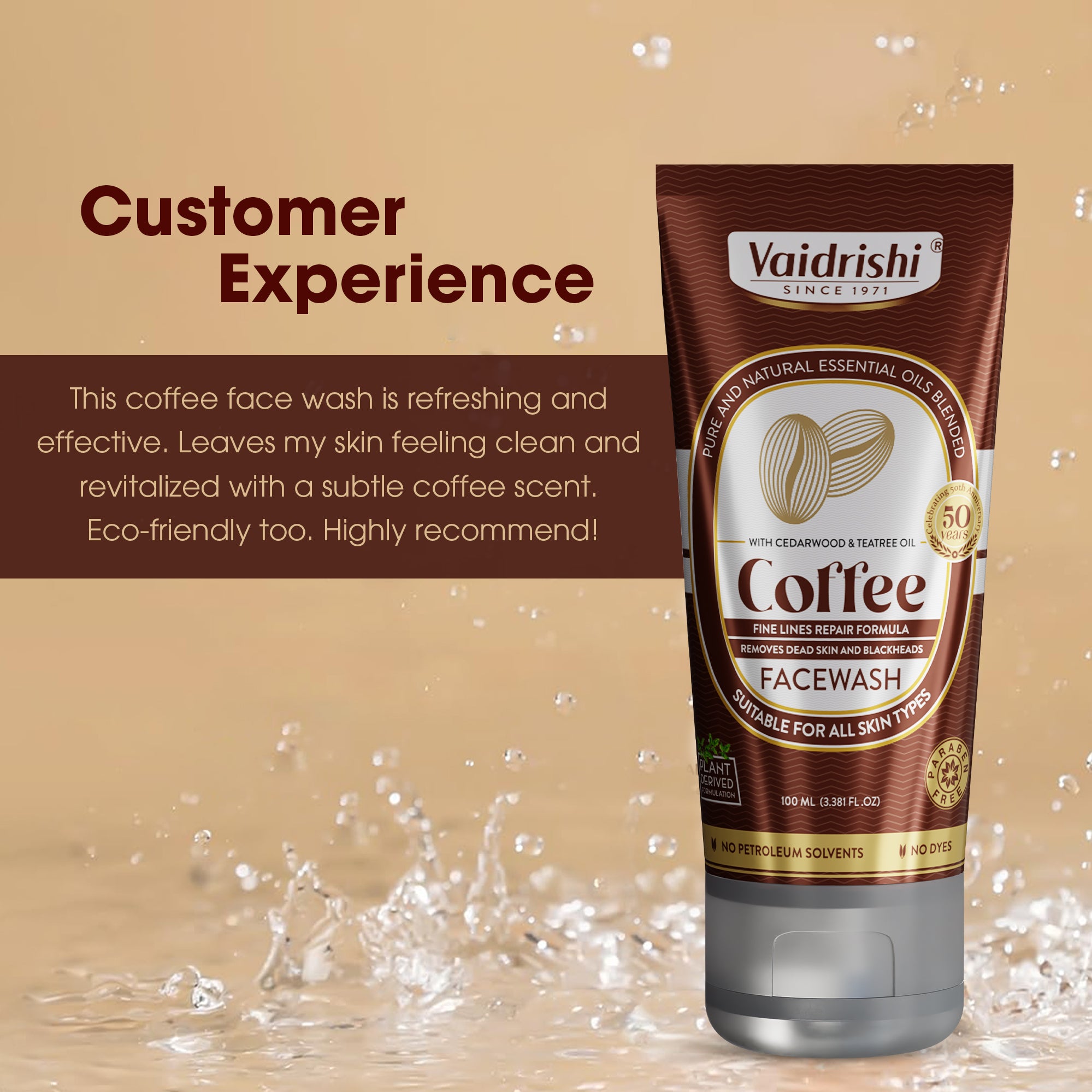 Vaidrishi Facewash for Anti-Aging with Coffee Seeds | Awake & Tightens Skin