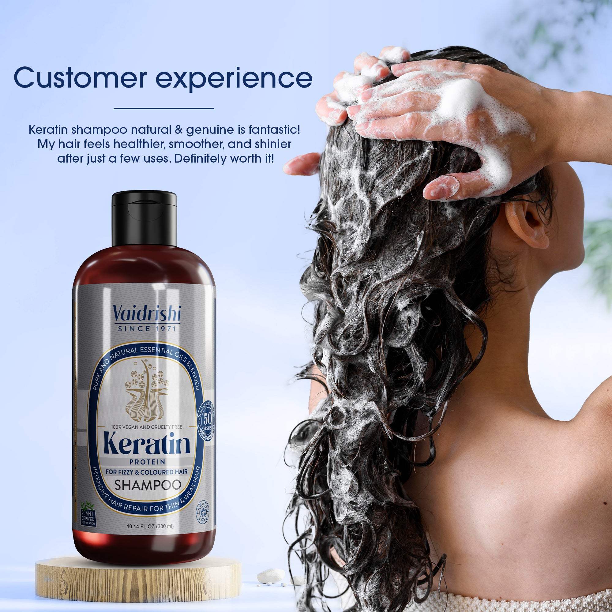 Vaidrishi Shampoo for Colored & Frizzy Hair with Keratin Protein | Smooth & Frizz-Free Hair | 300 ML