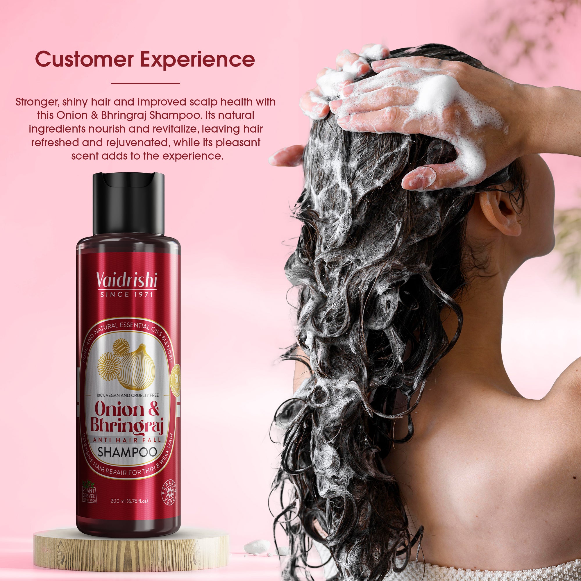 Vaidrishi Shampoo for Damaged & Weak Hair with Onion and Bhringraj | Repair & Strengthen Hair | 200 ML