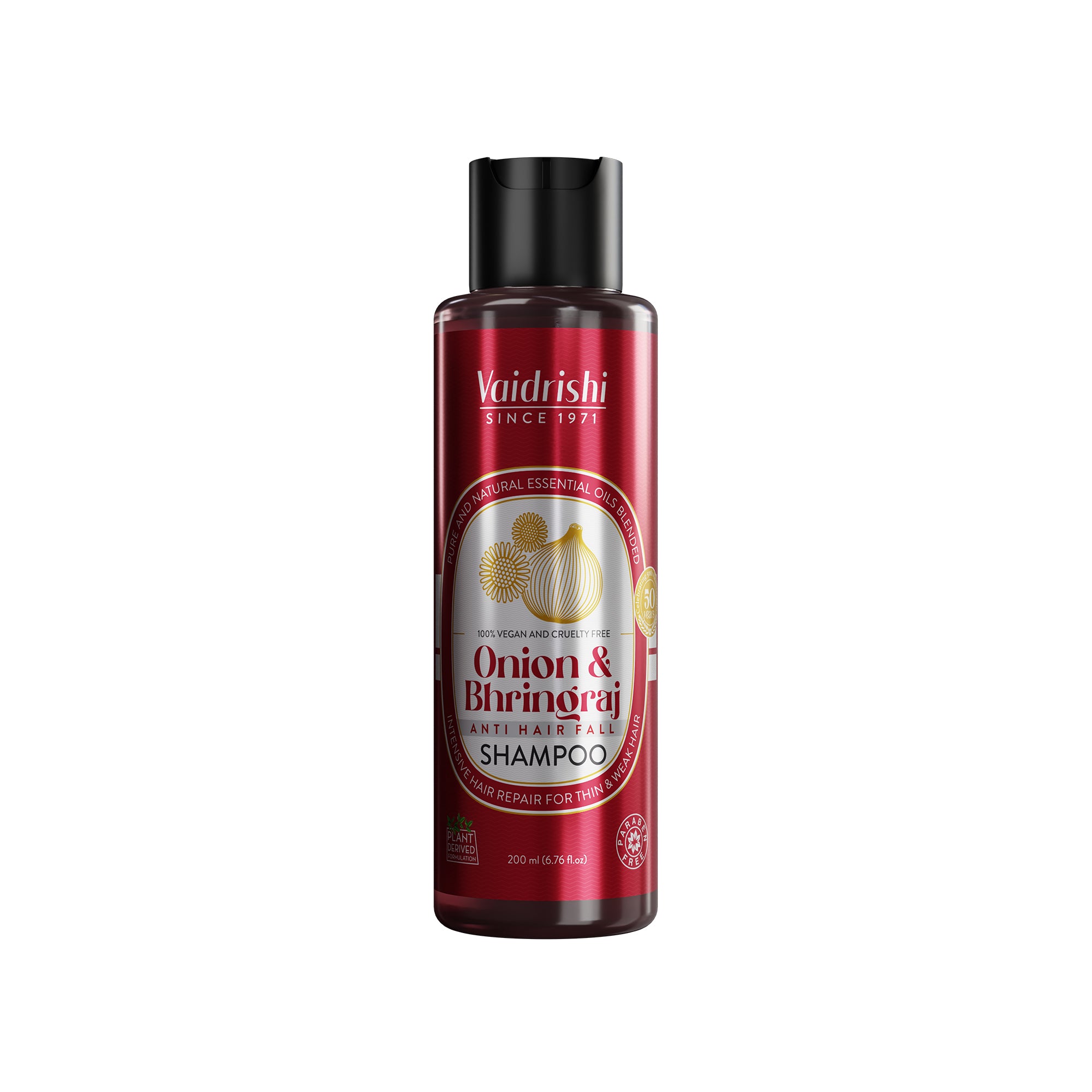 Vaidrishi Shampoo for Damaged & Weak Hair with Onion and Bhringraj | Repair & Strengthen Hair | 200 ML