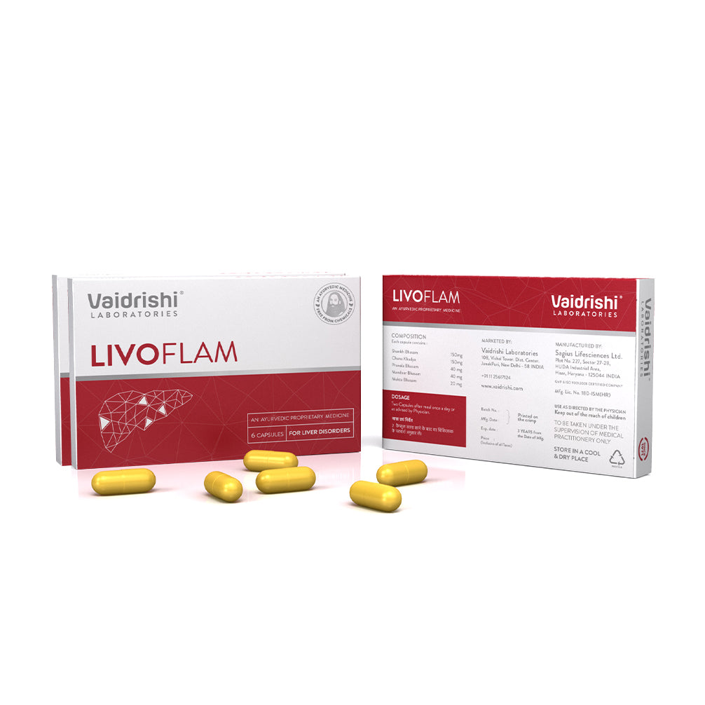 Vaidrishi Livoflam Capsules for FATTY LIVER | वैद्रिषी लिवोफ्लैम कैप्सूल फैटी लिवर के लिए |