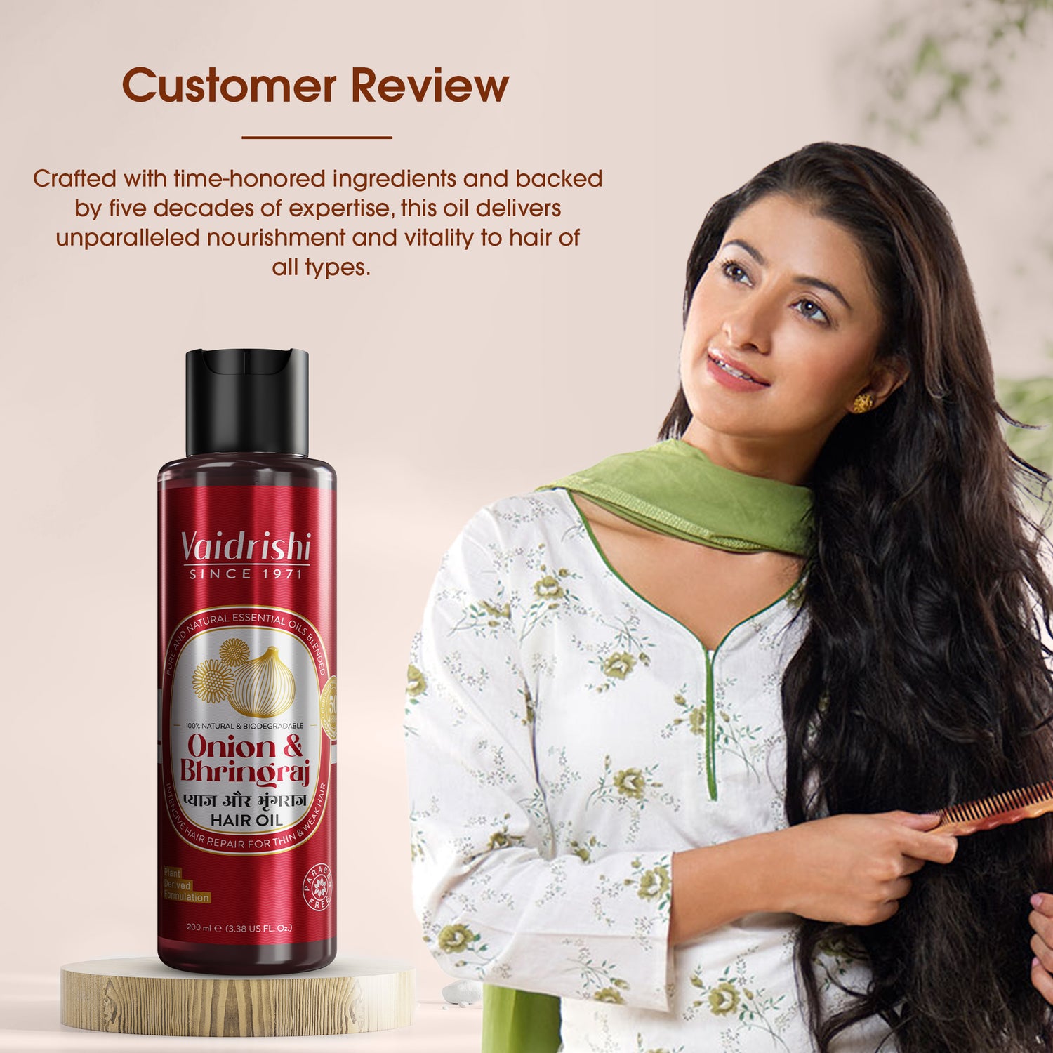 Vaidrishi Hair Oil for Nourishment & Growth Specially Crafted with Onion and Bhringraj | Stimulate Growth & Curbs Hairfall | 200 ML