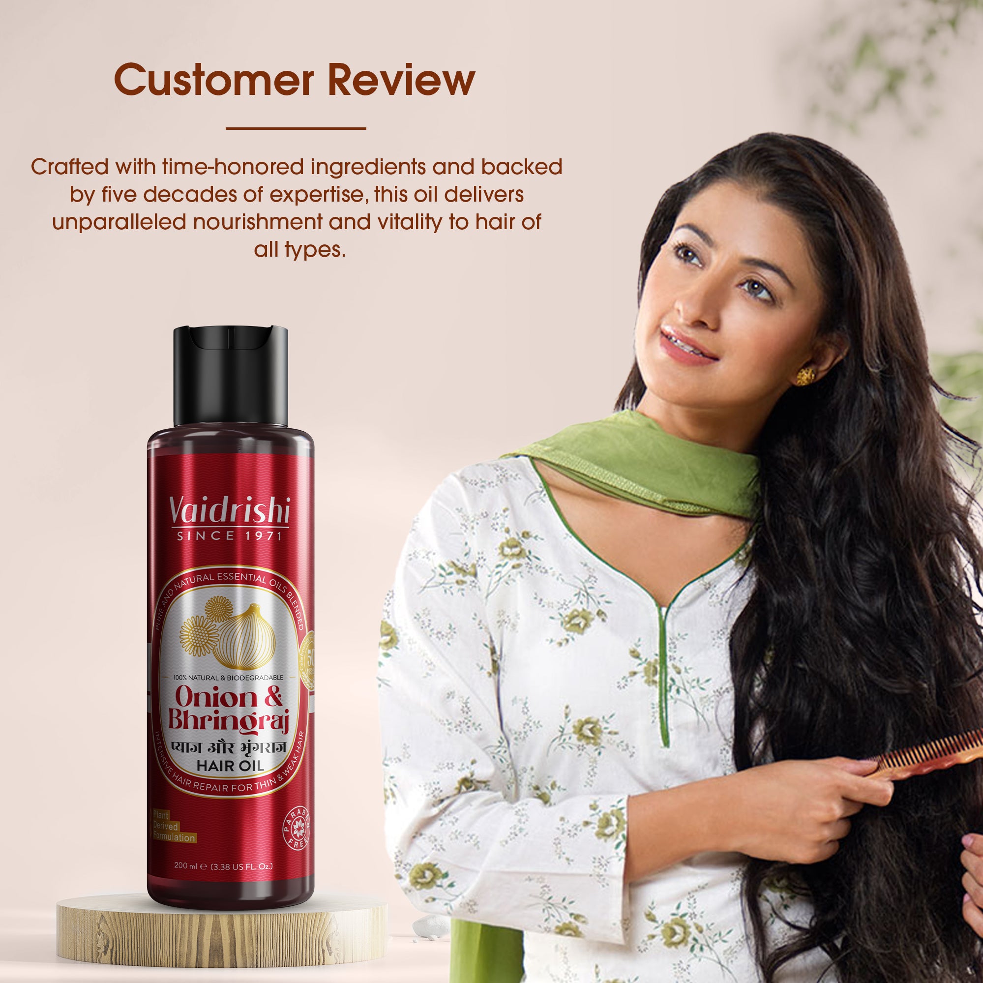 Vaidrishi Hair Oil for Nourishment & Growth Specially Crafted with Onion and Bhringraj | Stimulate Growth & Curbs Hairfall | 200 ML