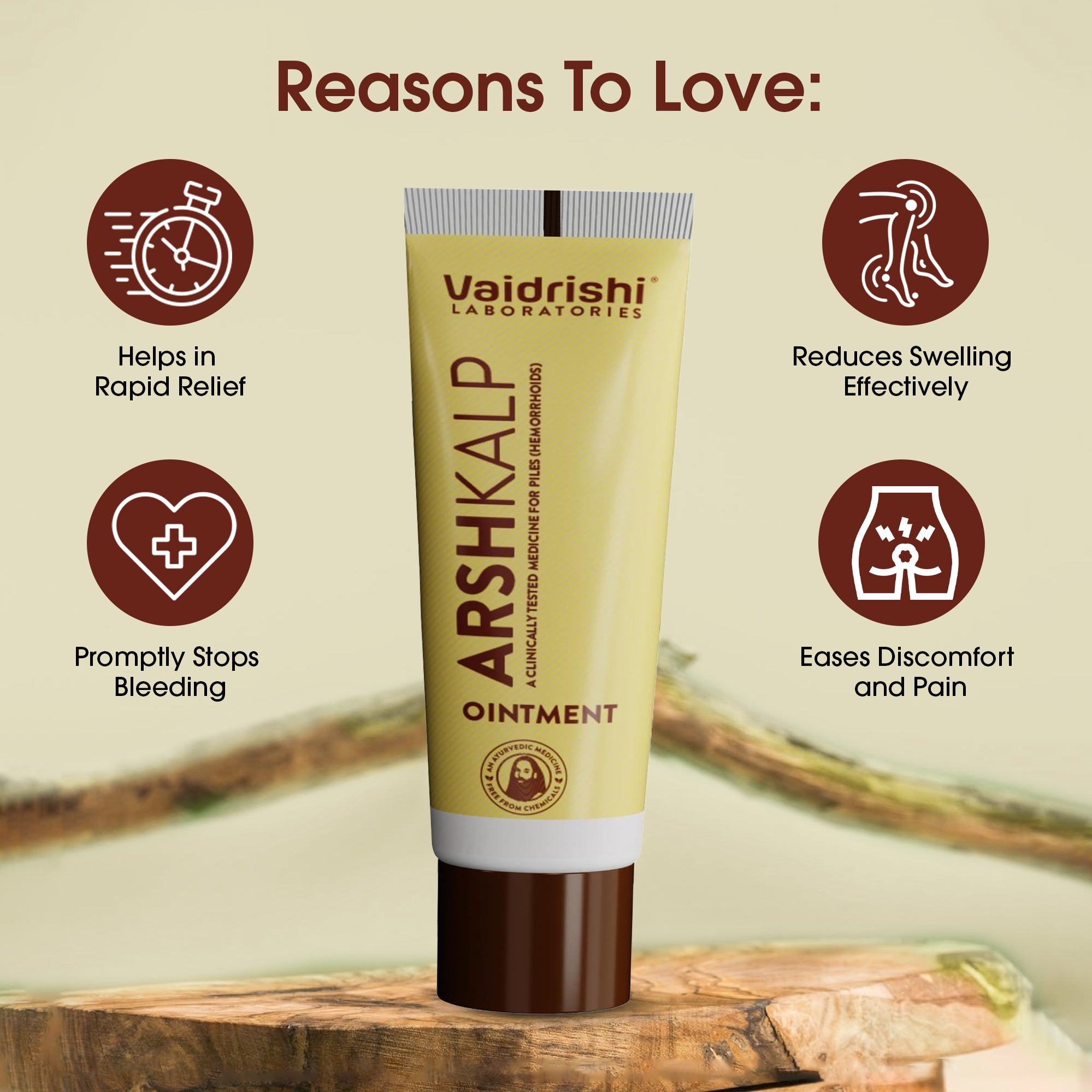 Vaidrishi Arsh Kalp Ointment for Piles Burning & Swelling Problem