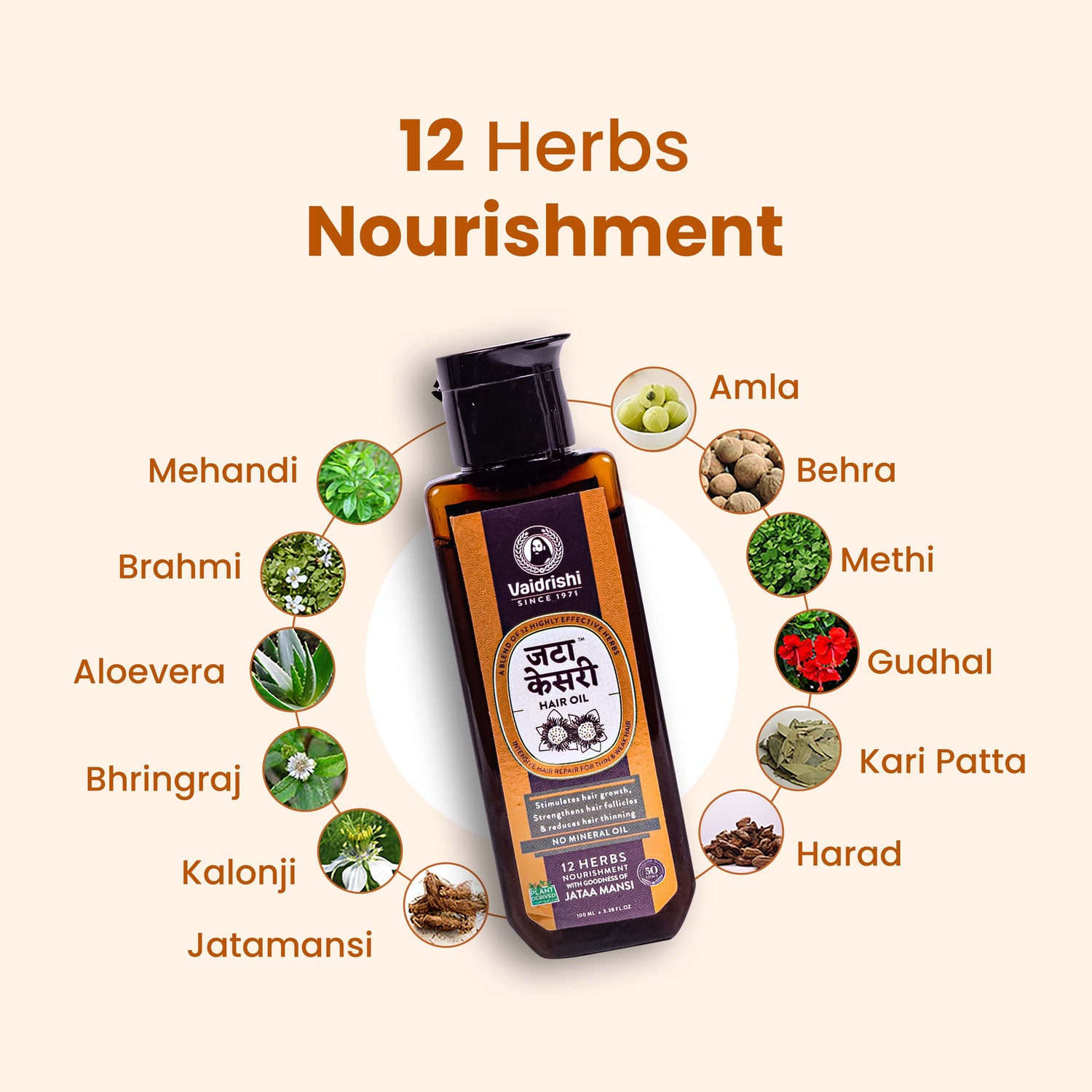 Jata Kesri Hair Oil | For Damaged and Weak Hair | No Paraffin |  100 ml