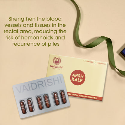 Vaidrishi Capsules for Piles with Hemostatic Herbs | Reduces Inflammation &amp; Improves Digestive Health