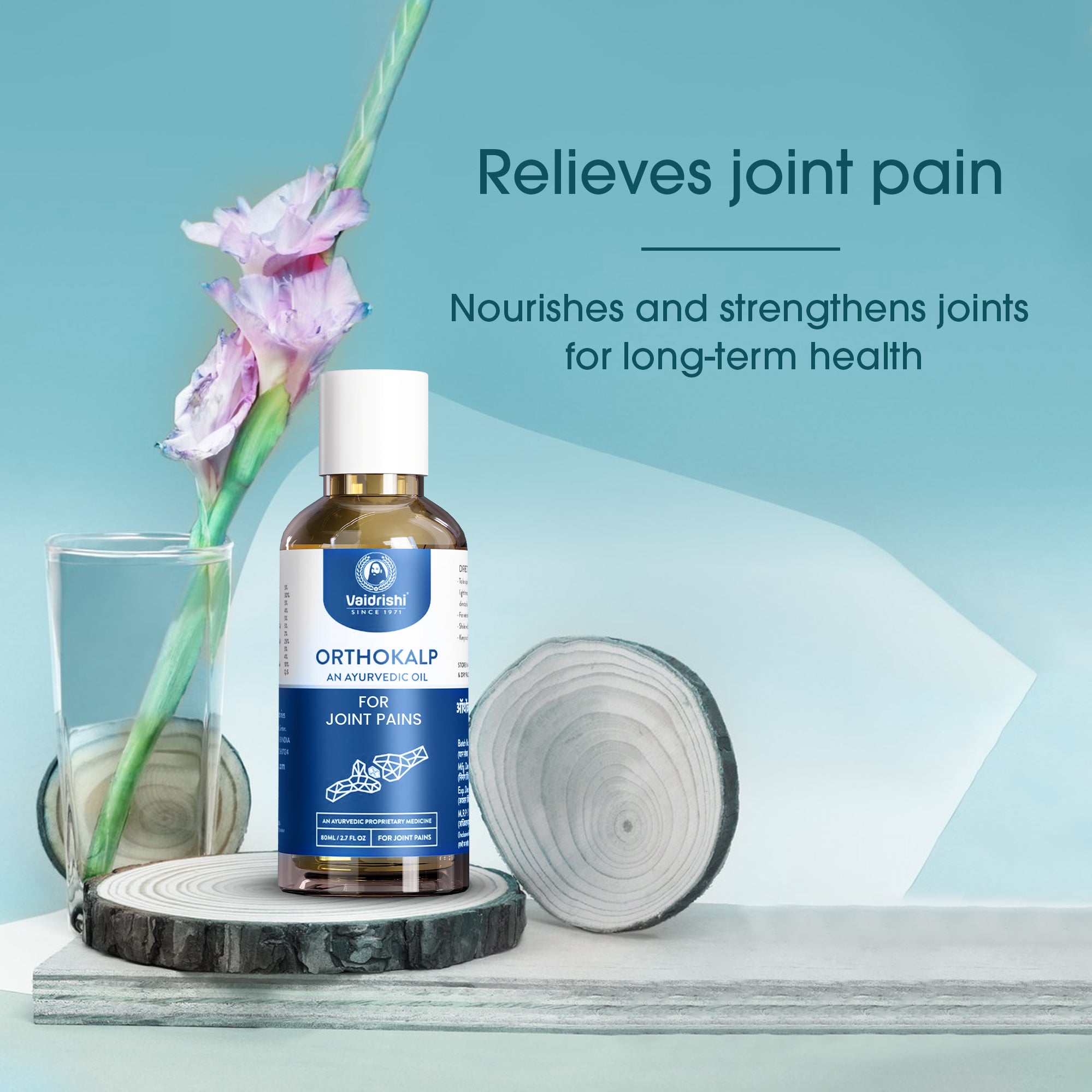 Vaidrishi Oil for Joint Pain &amp; Muscle Strength with Orthokalp Oil | 80 ML