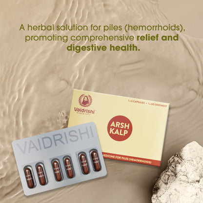 Vaidrishi Capsules for Piles with Hemostatic Herbs | Reduces Inflammation &amp; Improves Digestive Health