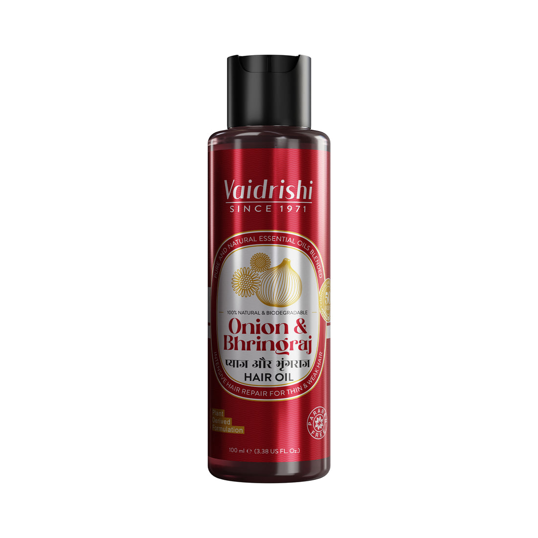 Vaidrishi Hair Oil for Nourishment &amp; Growth Specially Crafted with Onion and Bhringraj | Stimulate Growth &amp; Curbs Hairfall | 100 ML