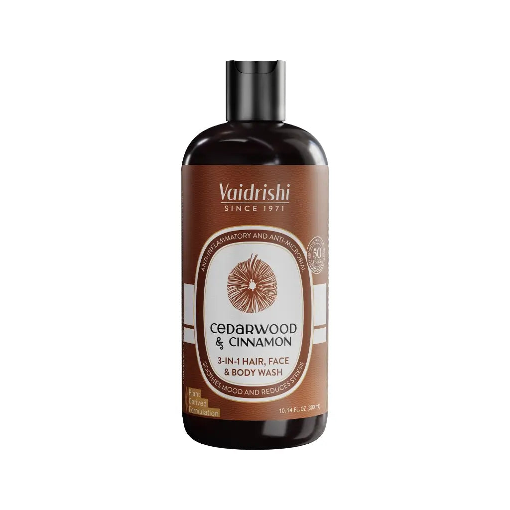 Vaidrishi Body Wash 3-in-1 for Dryness &amp; Skin Inflection with Cedarwood &amp; Cinnamon | Clean &amp; Healthy Skin &amp; Face | 300 ML