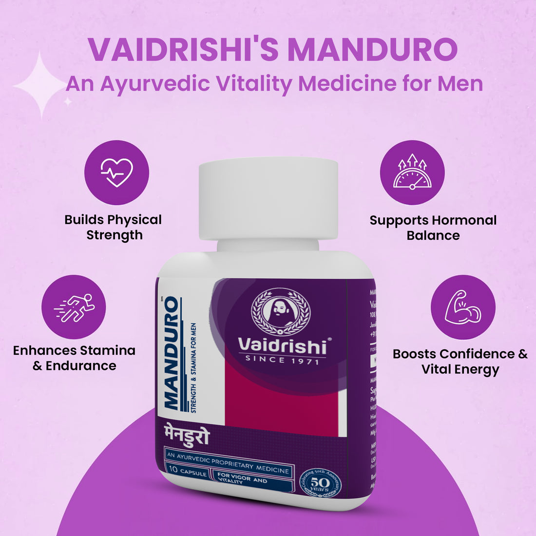 Vaidrishi Manduro Capsules for Men – Boost Strength, Stamina &amp; Vitality | Ayurvedic Formula