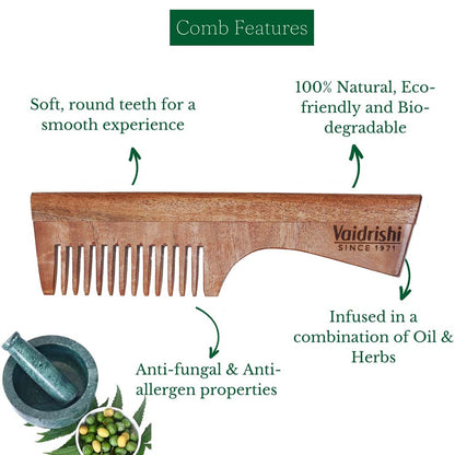 Vaidrishi Wooden Handle Comb