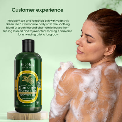 Vaidrishi Bodywash for Rejuvenate Skin with Chamomile and Green Tea | Refresh &amp; Calm | 300 ML