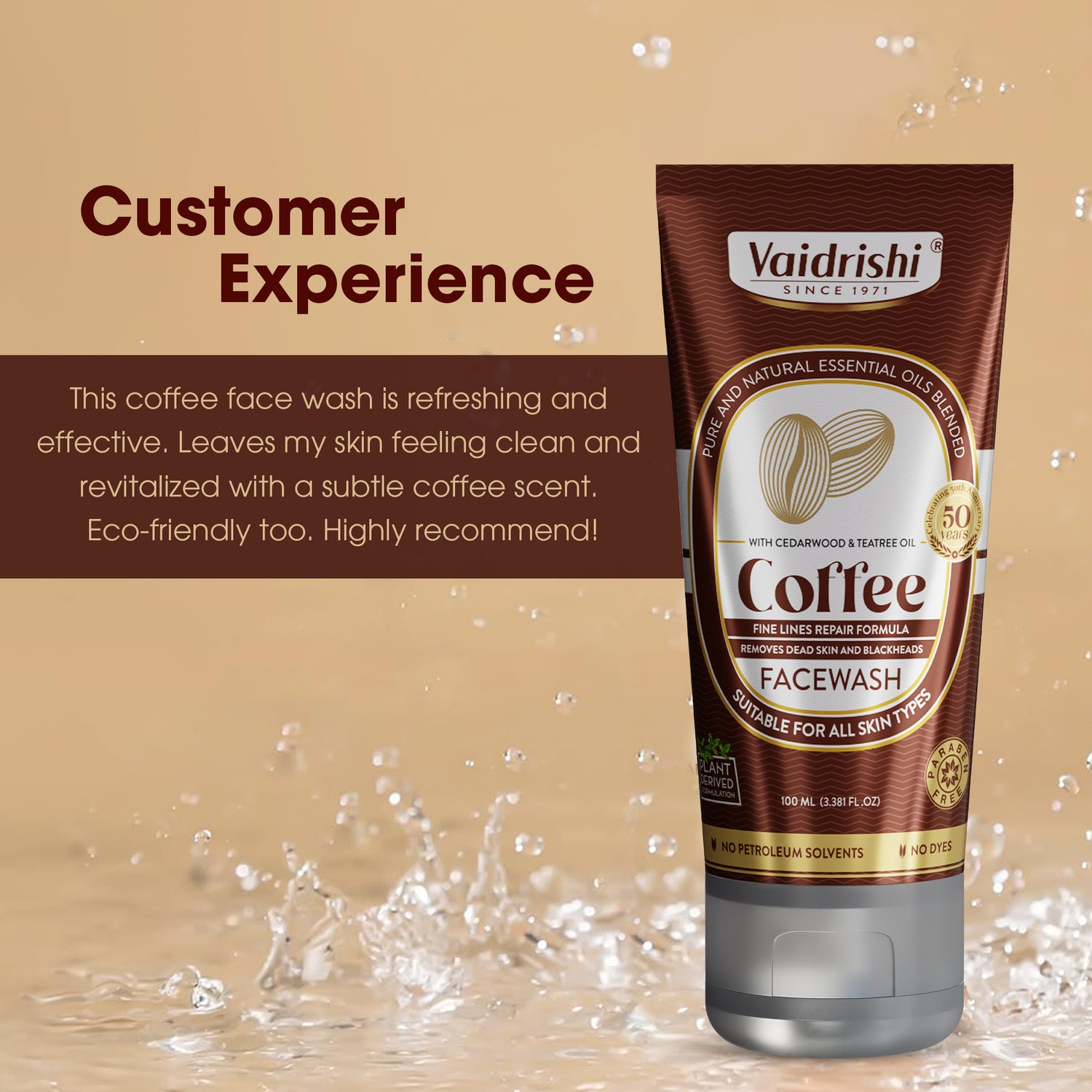 Vaidrishi Facewash for Anti-Aging with Coffee Seeds | Awake &amp; Tightens Skin