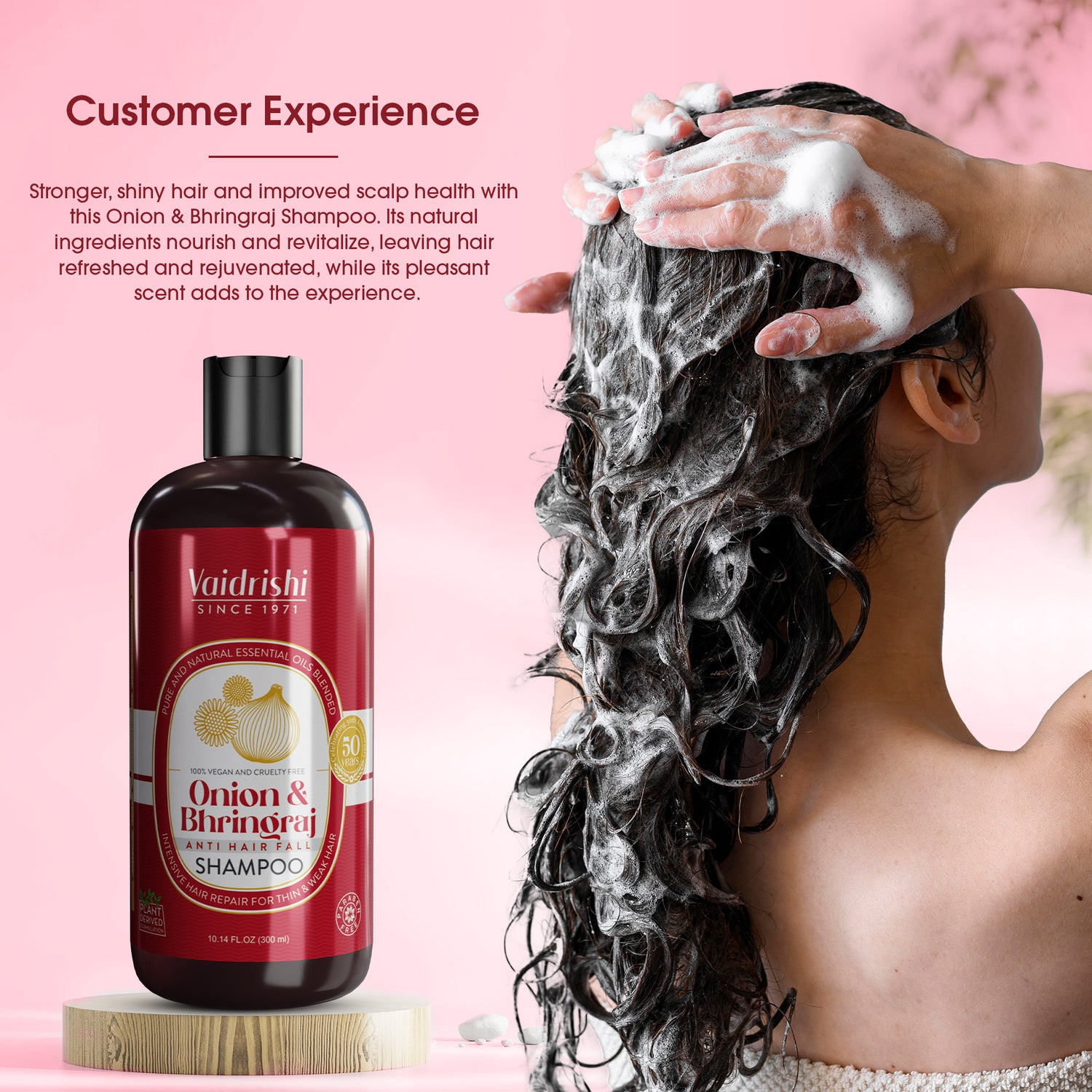 Vaidrishi Shampoo for Damaged &amp; Weak Hair with Onion and Bhringraj | Repair &amp; Strengthen Hair | 300 ML