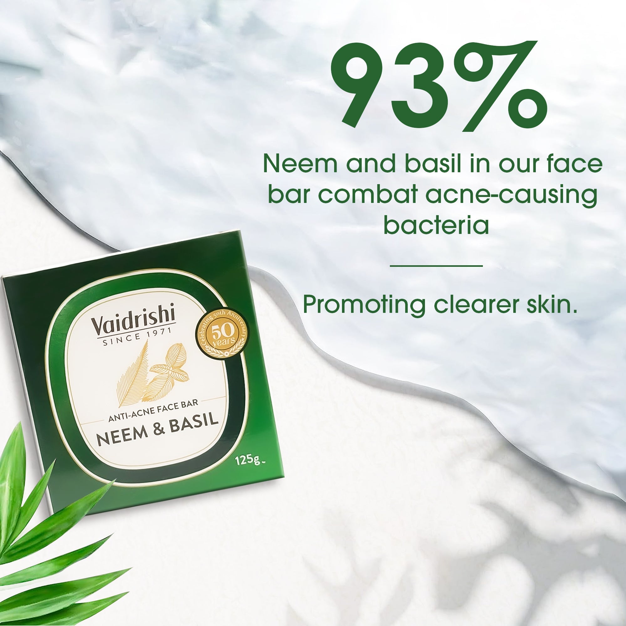Vaidrishi Neem and Basil - Anti Acne Face Bar - Pack of 2