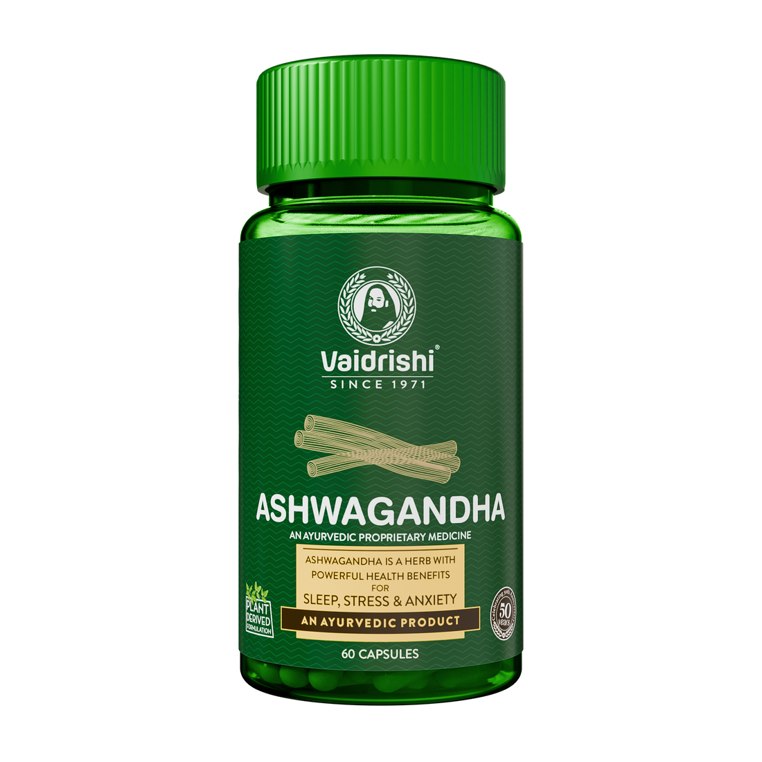 Vaidrishi Ashwagandha Capsules for Strength, Stress Relief &amp; Better Immunity | ताकत, तनाव से राहत और बेहतर प्रतिरक्षा के लिए वैद्रिषी अश्वगंधा कैप्सूल