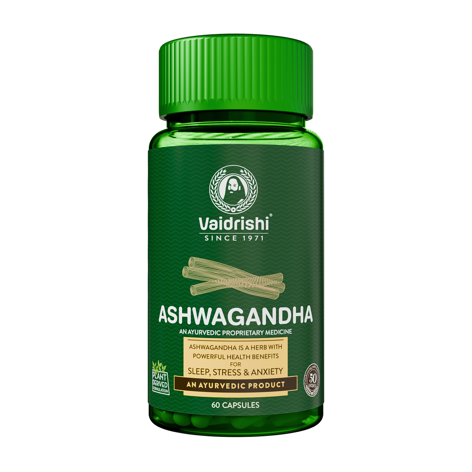 Vaidrishi Ashwagandha Capsules for Strength, Stress Relief &amp; Better Immunity | ताकत, तनाव से राहत और बेहतर प्रतिरक्षा के लिए वैद्रिषी अश्वगंधा कैप्सूल